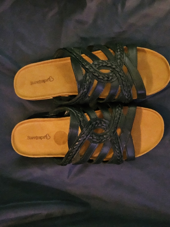 BareTraps Shoes - Baretraps Women's Black Braided Slide Sandals 9 Wide